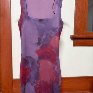 Zara Purple and Red Midi Dress